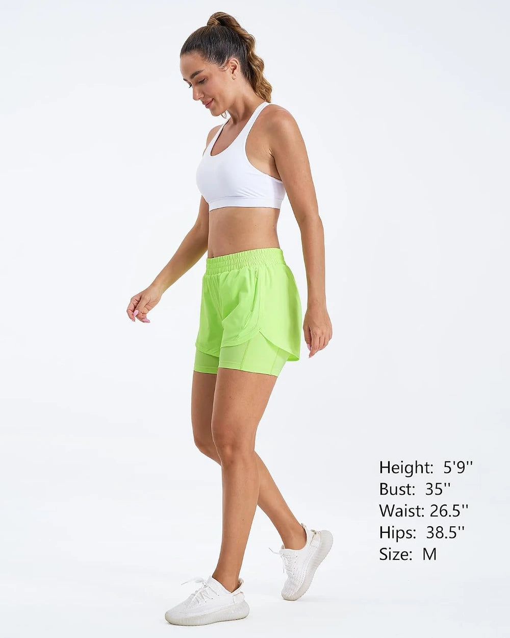 Stelle Women's High-Waist Athletic Running Shorts with Pockets