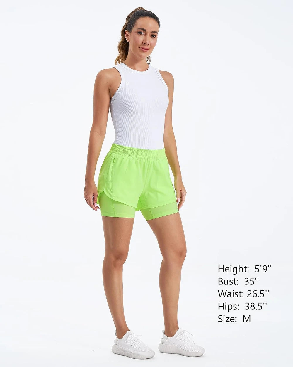 Stelle Women's High-Waist Athletic Running Shorts with Pockets
