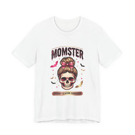 Momster Skull Mom Tee | Halloween Mom shirt, bats, spooky season survivor